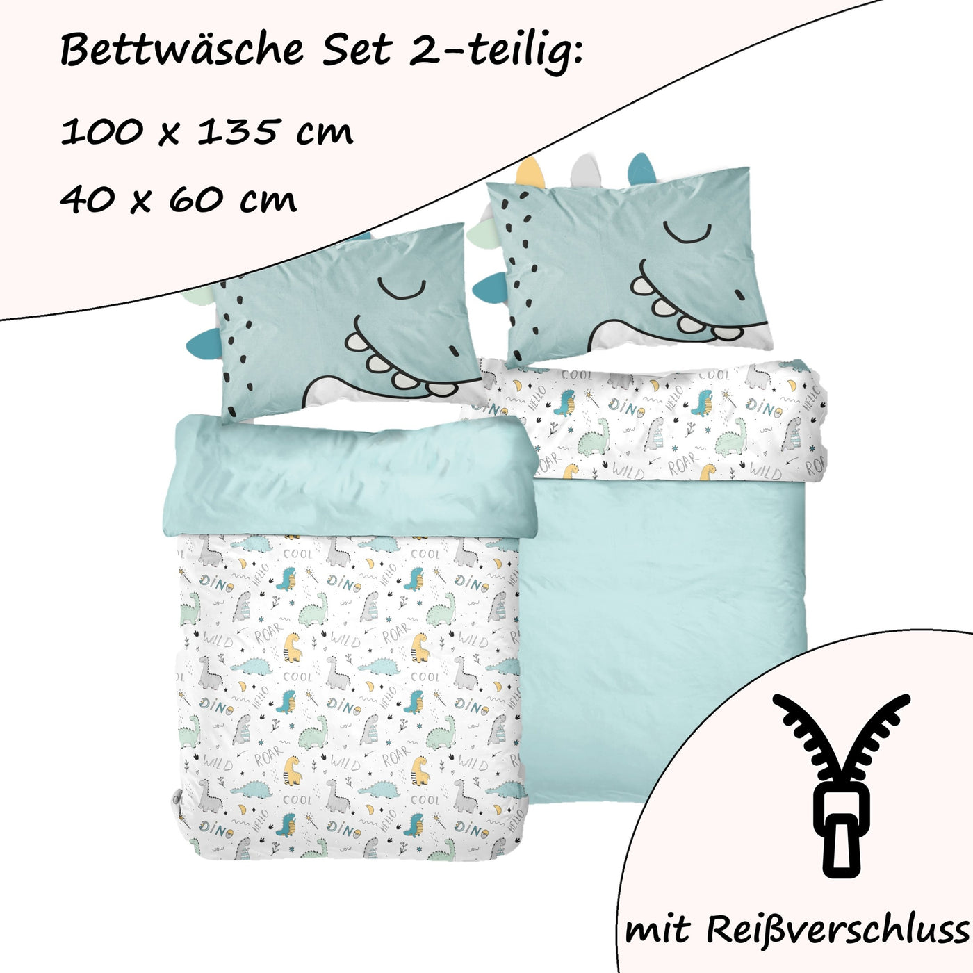 Infotafel Größe & Verschluss der Bettwäsche