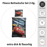 Infotafel Material und Waschhinweise Bettwäsche Set Cars Microfaser