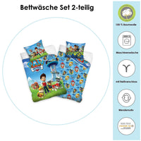 Infotafel Material und Waschhinweise der Bettwäsche aus 100% Baumwolle mit Reißverschluss