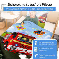 Infotafel Pflege Maschinenwäsche und Trocknergeeignet und Reißverschluss an der Bettwäsche