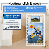 Feuerwehrmann Sam Baby-Bettwäsche 100x135 40x60 cm aus 100% Baumwolle Motiv HAVOC für Kleinkinder