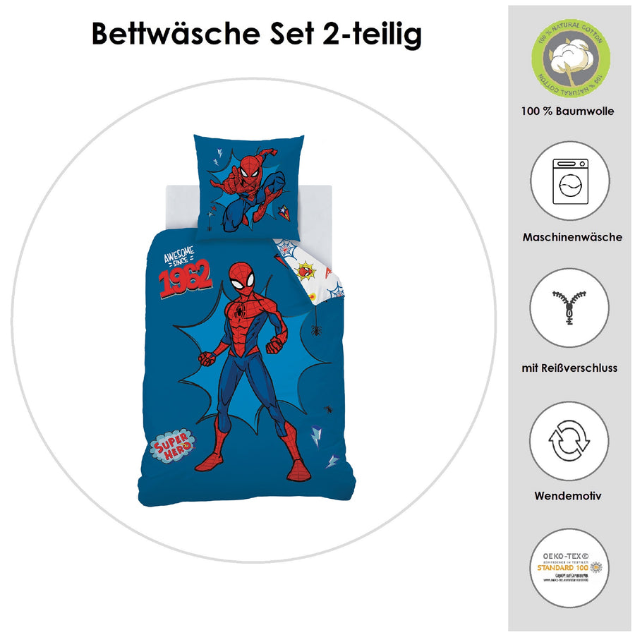 Infotafel Material und Waschhinweise der Bettwäsche aus 100% Baumwolle mit Reißverschluss
