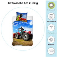 Infotafel Material und Waschhinweise der Bettwäsche aus 100% Baumwolle mit Reißverschluss