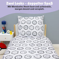 Pokémon Bettwäsche Set 2-teilig Motiv Fire - Deckenbezug 135x200 Kissenbezug 80x80 cm - Pokemon Microfaser Kinderbettwäsche mit Reißverschluss