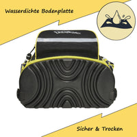 Infotafel zum wasserdichten Boden des Schulranzens