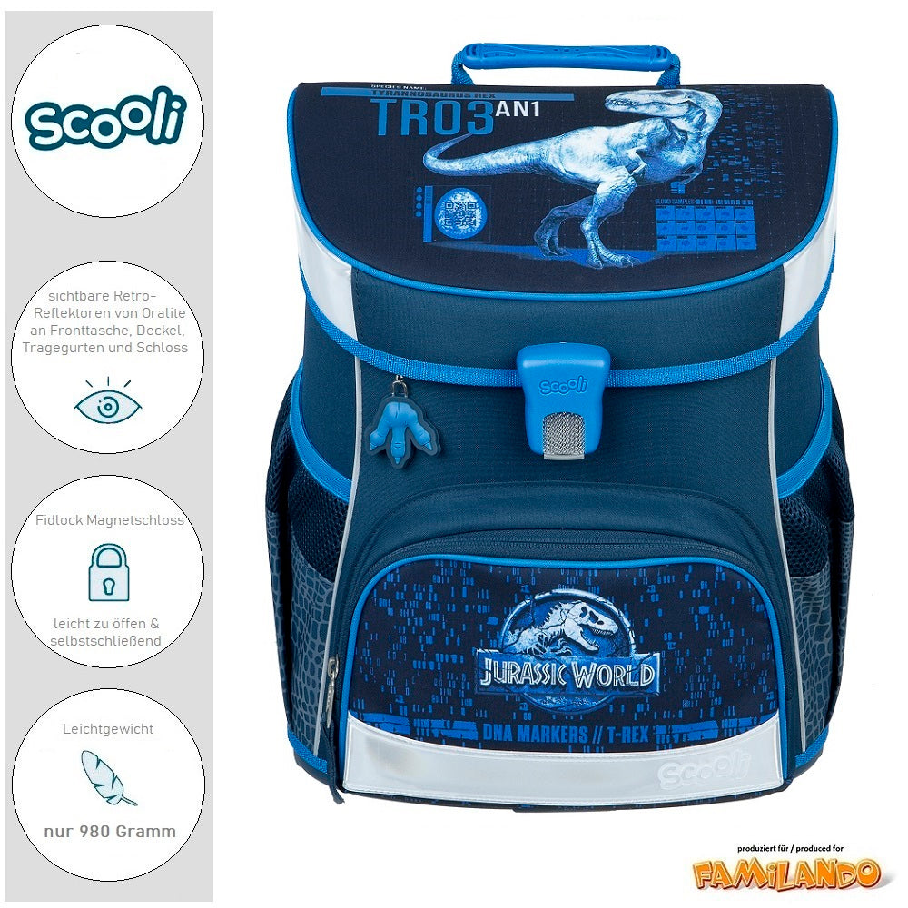 Scooli Dinosaurier Schulranzen Easy Fit Jurassic World Vorderansicht