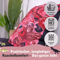 Infotafel Pflege Maschinenwäsche und Trocknergeeignet und Reißverschluss an der Bettwäsche