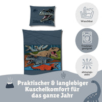 Flanell-Bettwäsche dunkel-blau Jurassic World