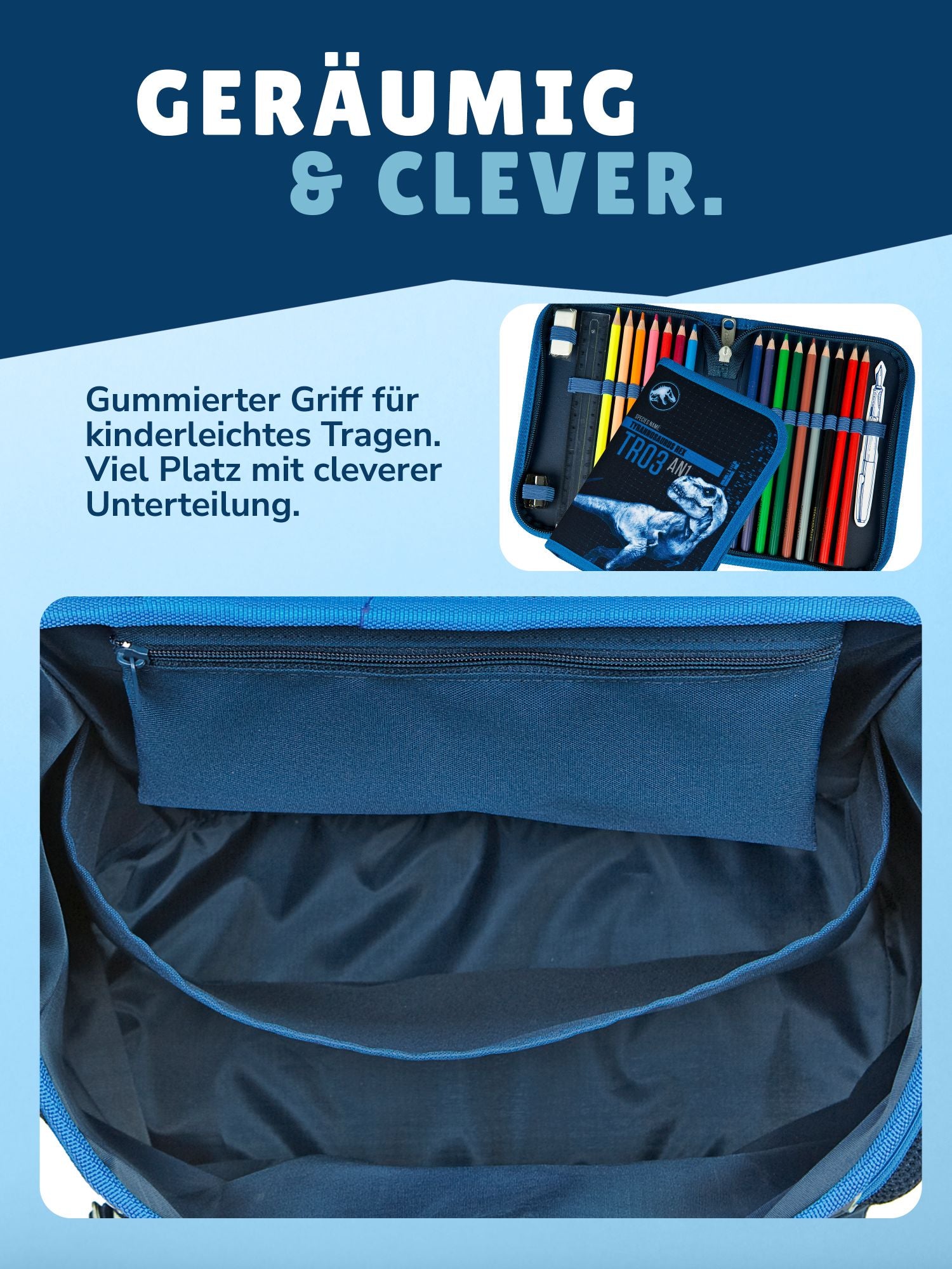 JURASSIC WORLD DINOSAURIER Schulranzen Scooli Campus Fit 9-teiliges Set mit Sporttasche