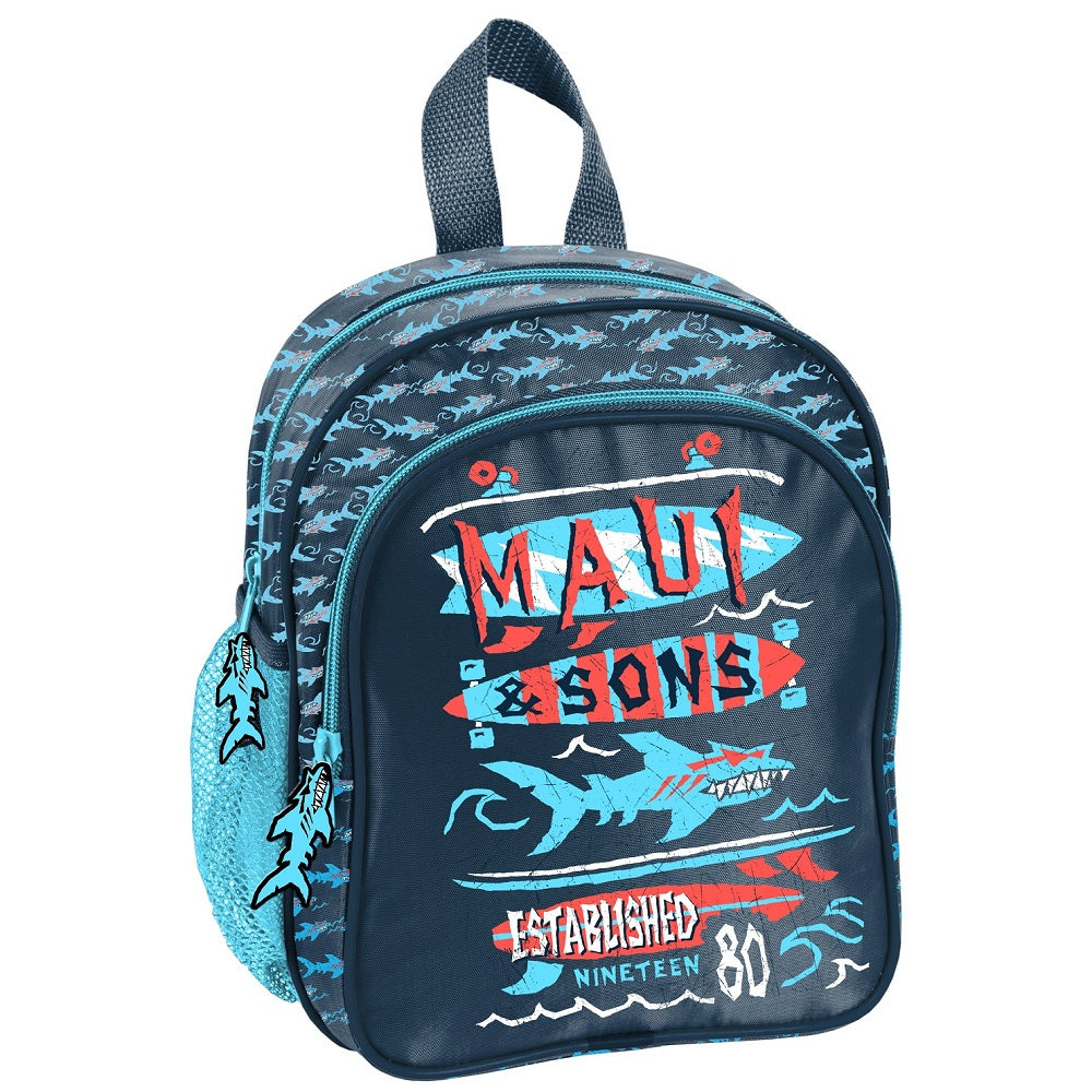 Kindergarten Rucksack Maui & Sons, Hai - Kita Tasche mit Tiermotiv (Set 4-tlg.)