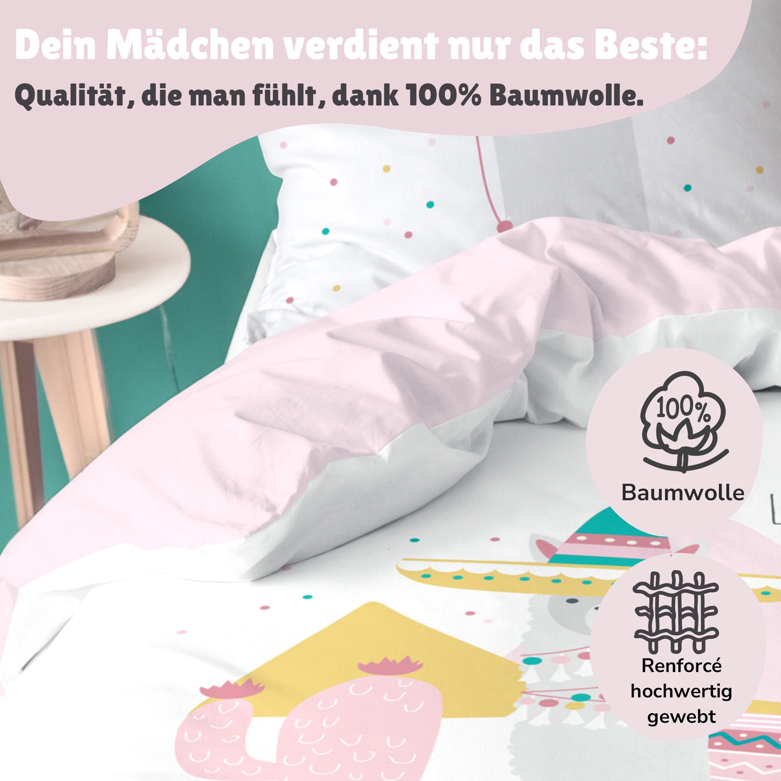 Infotafel Material 100% Baumwolle und Renforcé Qualität