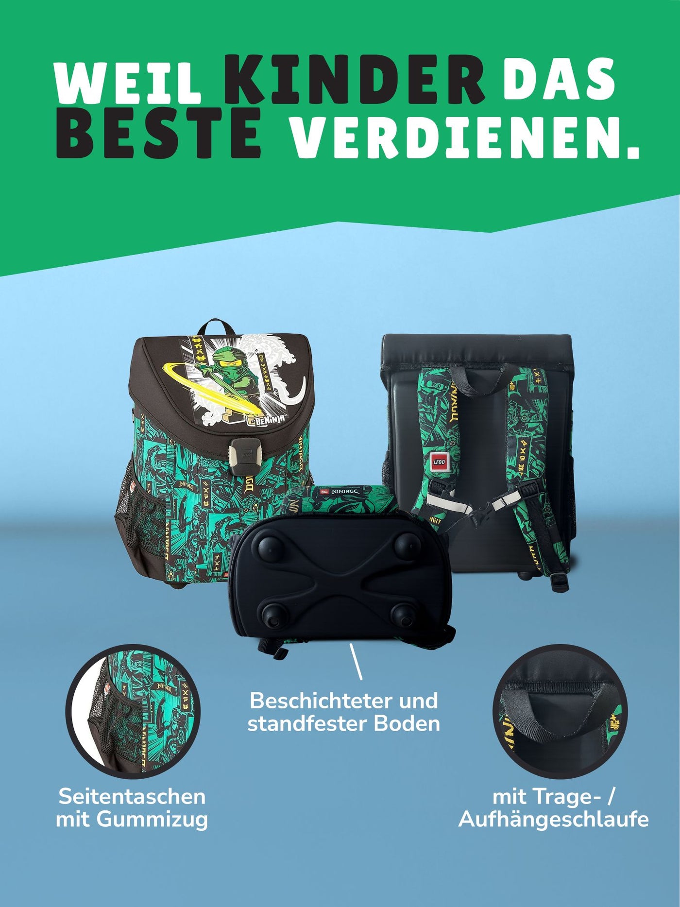 ergonomischer Tornister mit Lego Ninjago Motiv