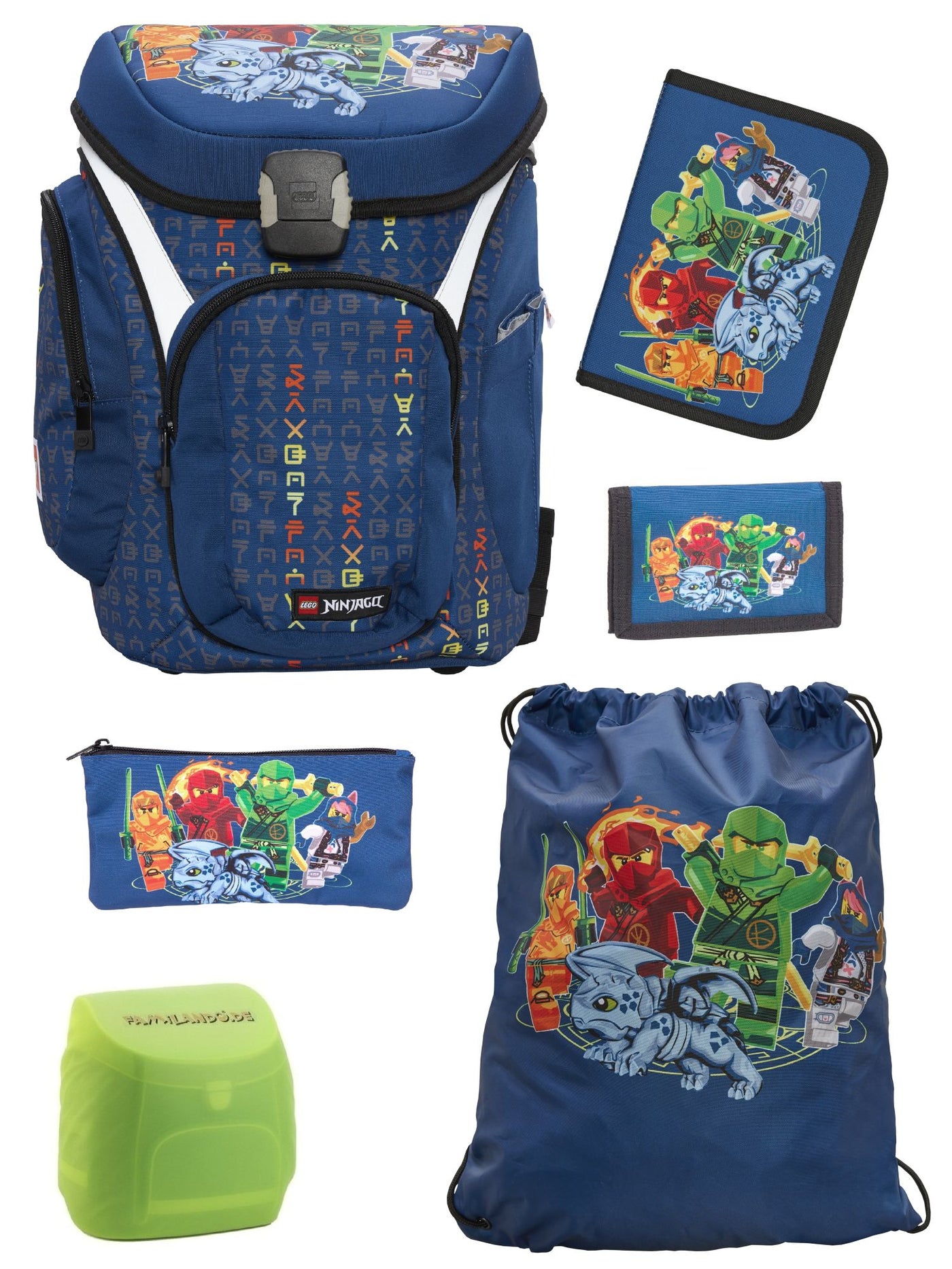 Lego Ninjago Schulranzen Set mit Federmappe und Geldbeutel