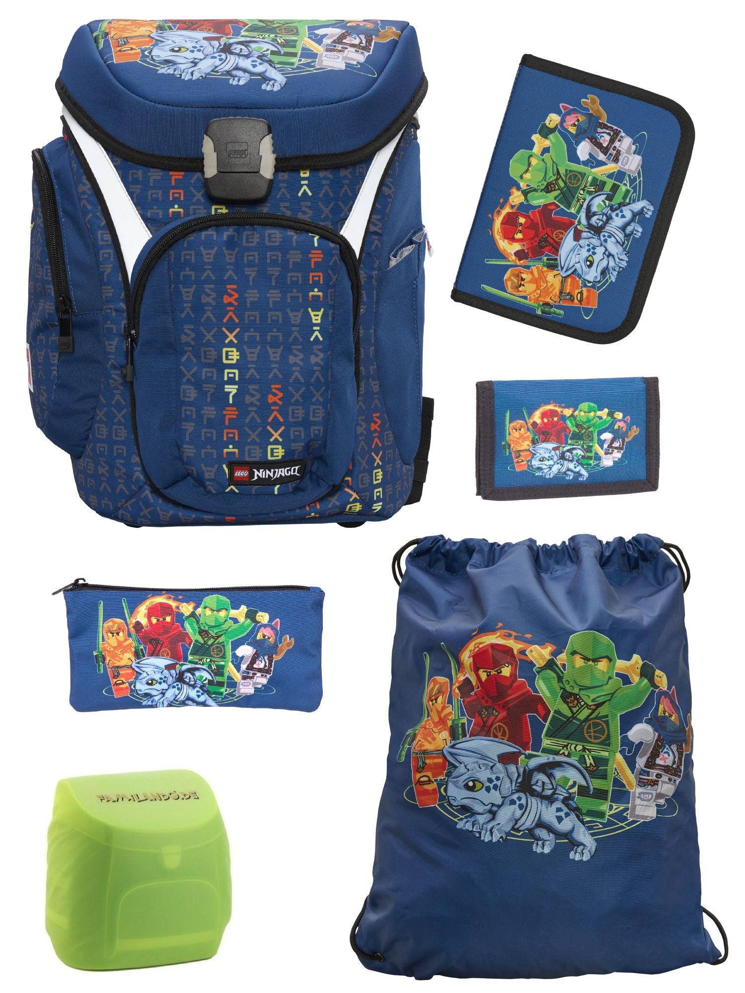 Lego Ninjago Schulranzen Set mit Federmappe und Geldbeutel