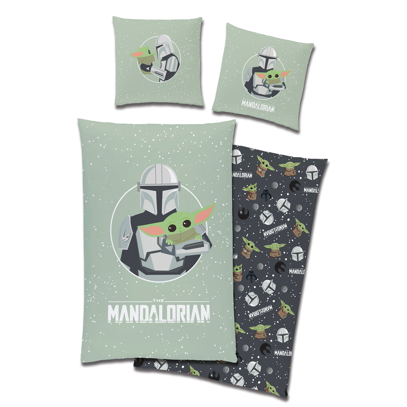 Star Wars Bettwäsche "Mandalorian" 135x200cm 80x80cm 100% Baumwolle Renforcé mit Reißverschluss