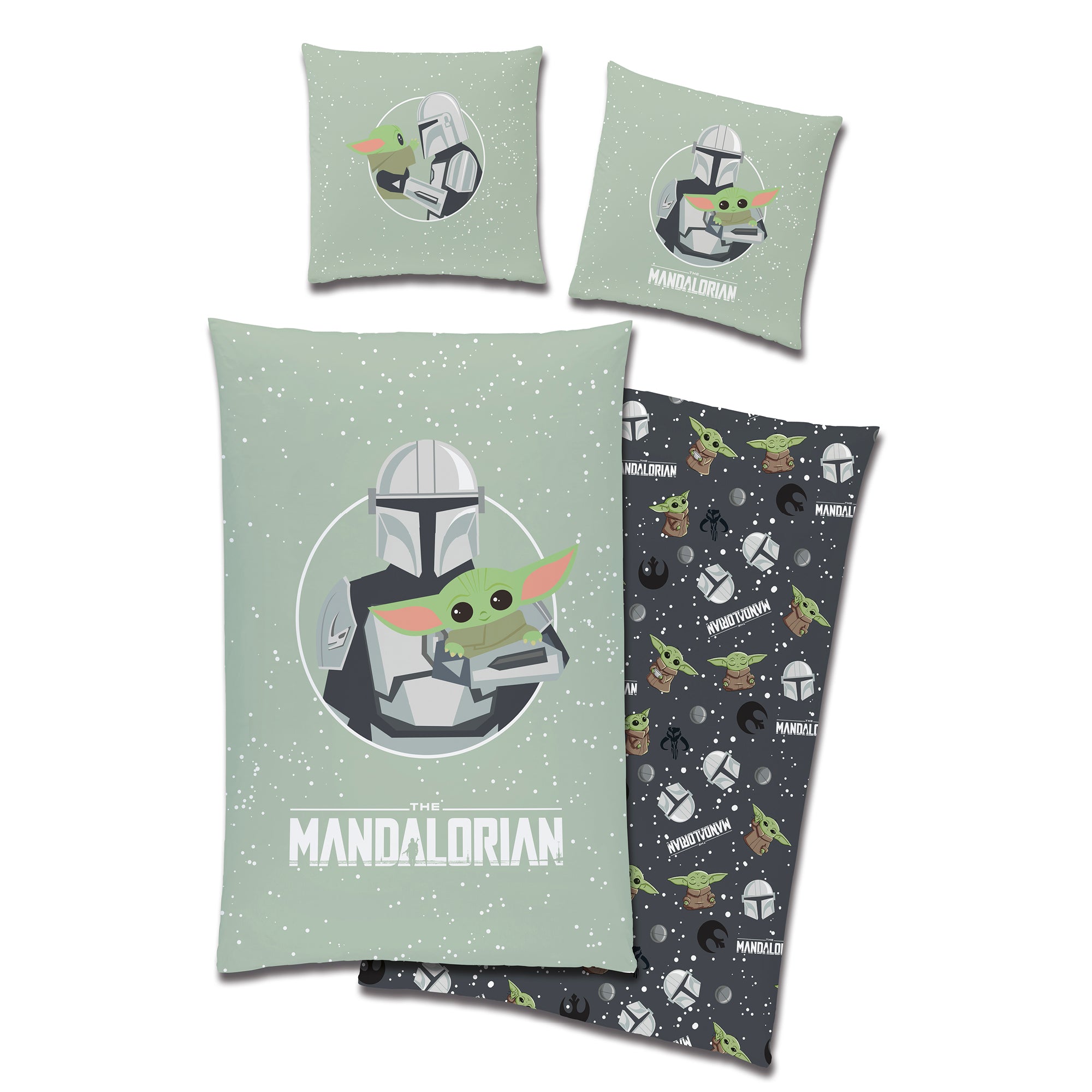 Star Wars Bettwäsche "Mandalorian" 135x200cm 80x80cm 100% Baumwolle Renforcé mit Reißverschluss