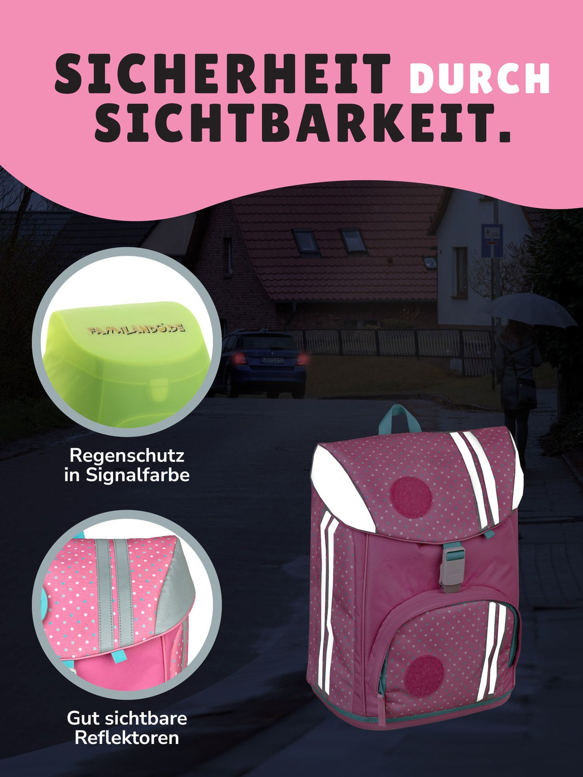 Mädchen Schulranzen Set 1. Klasse Scooli ergonomischer, leichter Schulrucksack mit Motiv Klettis