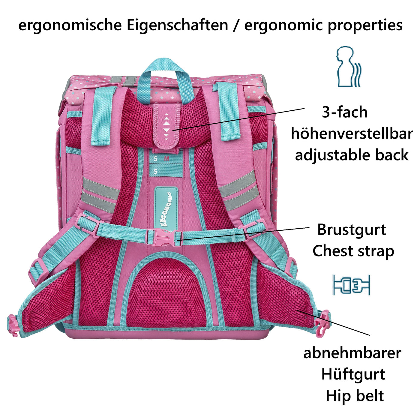 Scooli Flexmax Schulrucksack Ballerina Rücken-Ansicht