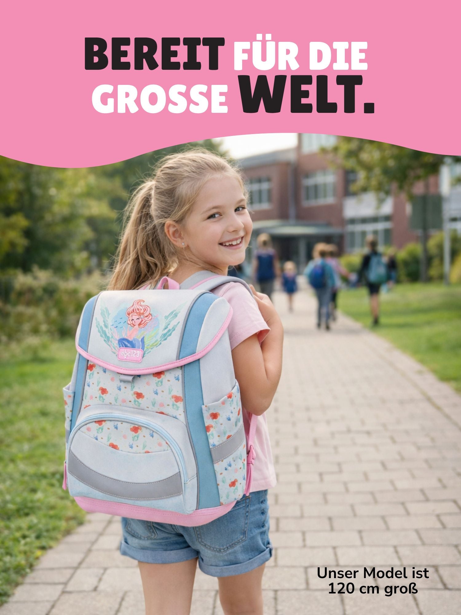 Schultasche ergonomisch & leicht mit Brustgurt & Beckengurt