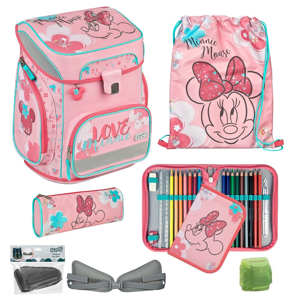 Disney Minnie Mouse Schulranzen Scooli Schultasche für Mädchen 1. Klasse