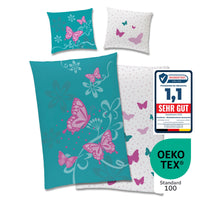 Infotafel Note 1,1 von Warentest Online für Baumwoll-Bettwäsche von Familando