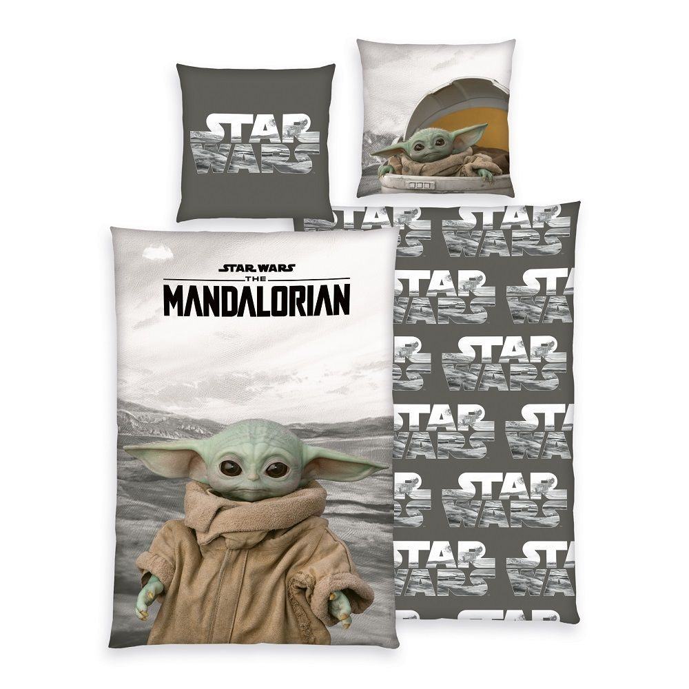 Star Wars The Mandalorian Bettwäsche 135x200 80x80 Kinder Bettwäsche Set