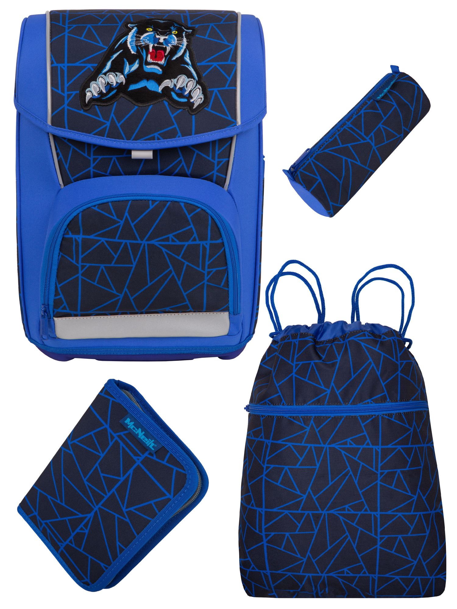 McNeill Schulranzen Wild Panther Schultasche 1. Klasse Blau