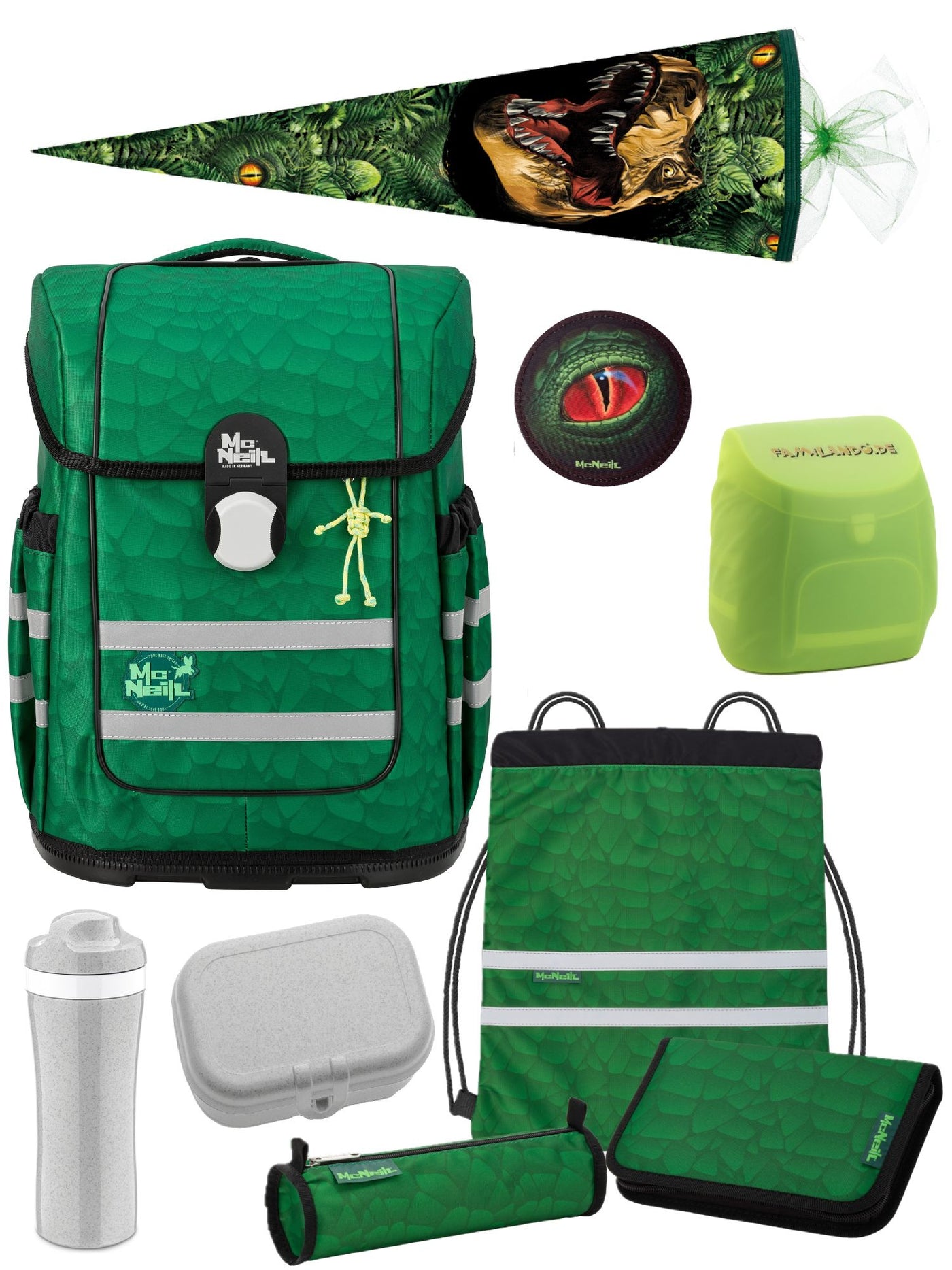 McOcean Legu Schulranzen Set 9-teilig mit Koziol Lunch-Set und Schultüte