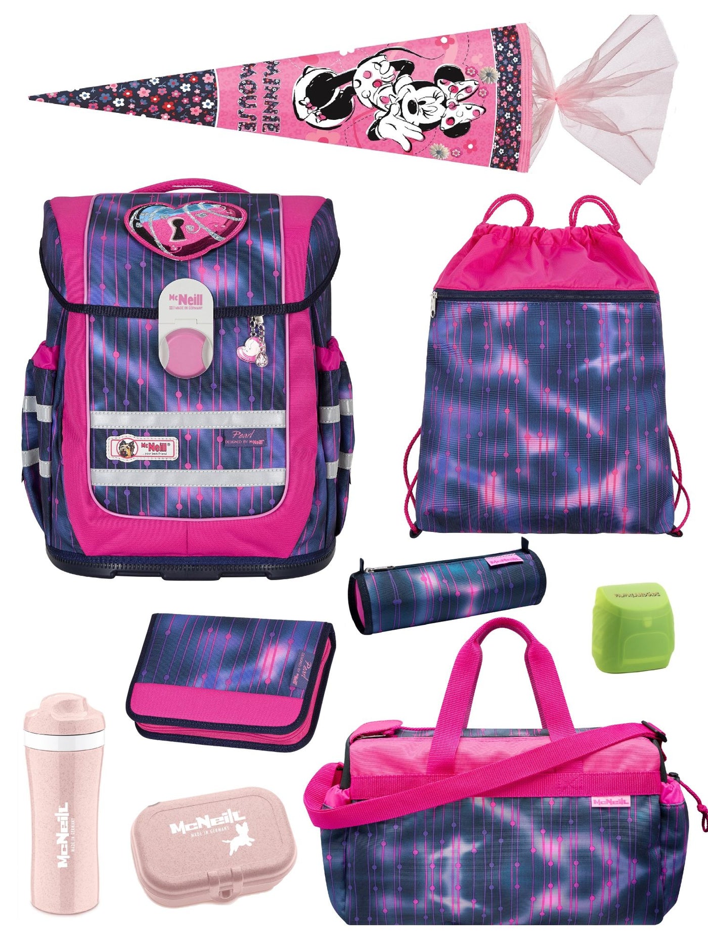 McNeill Schulranzen Ergo Complete Pearl in Rosa Violett Lila Mädchen Schultasche ab 1. Klasse