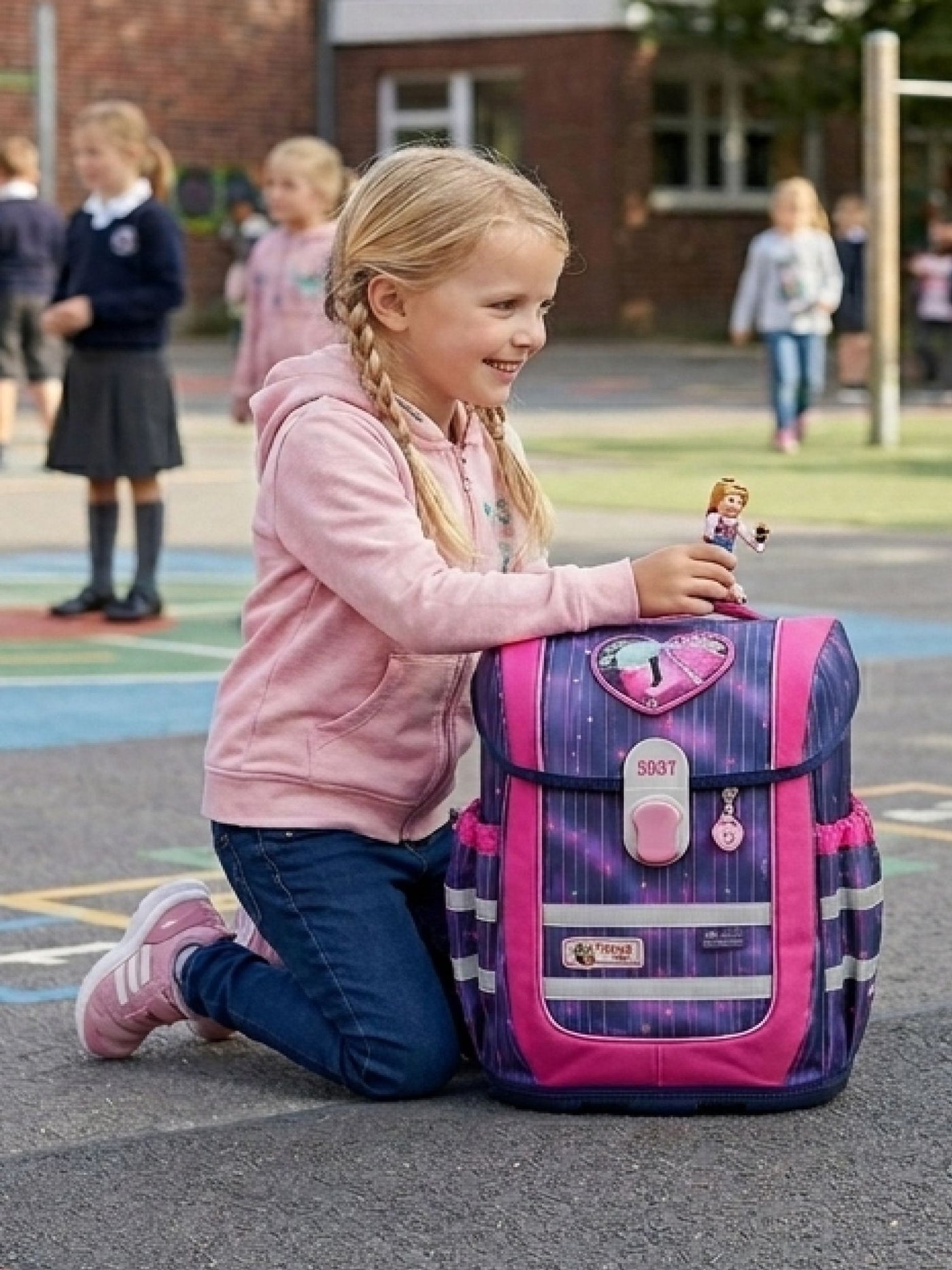 McNeill Schulranzen Ergo Complete Pearl in Rosa Violett Lila Mädchen Schultasche ab 1. Klasse