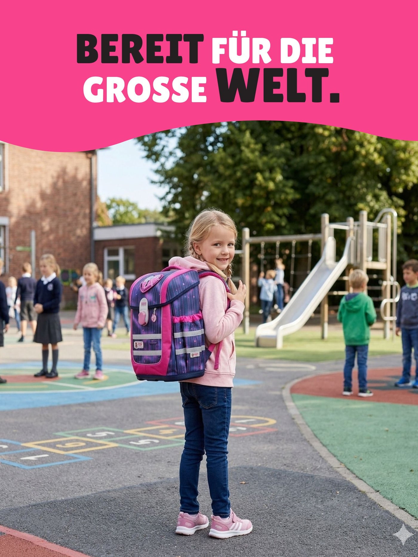 McNeill Schulranzen Ergo Complete Pearl in Rosa Violett Lila Mädchen Schultasche ab 1. Klasse