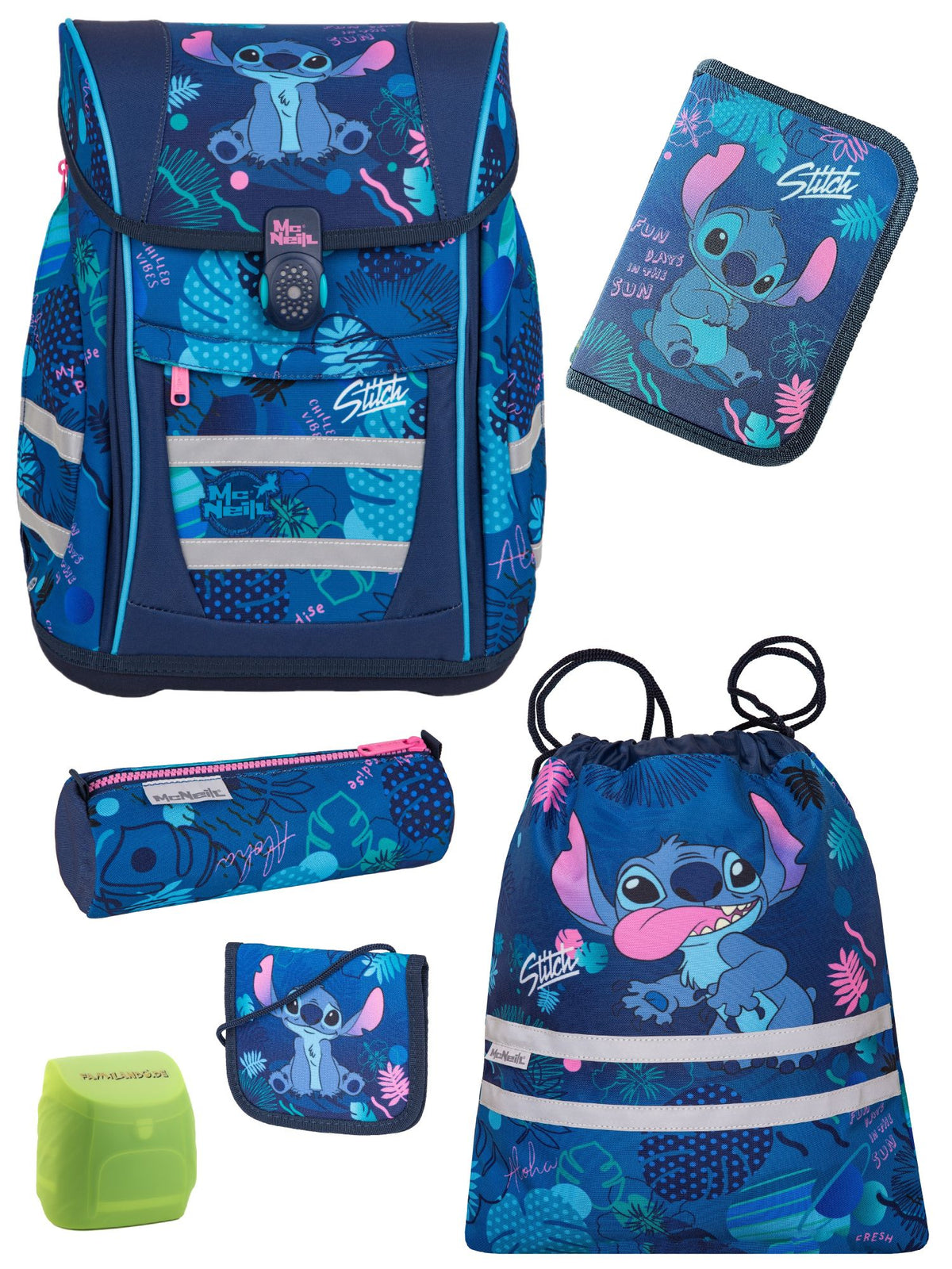 McNeill Ranzen-Set DISNEY STITCH Schulranzen Set für Mädchen ab der 1. Klasse