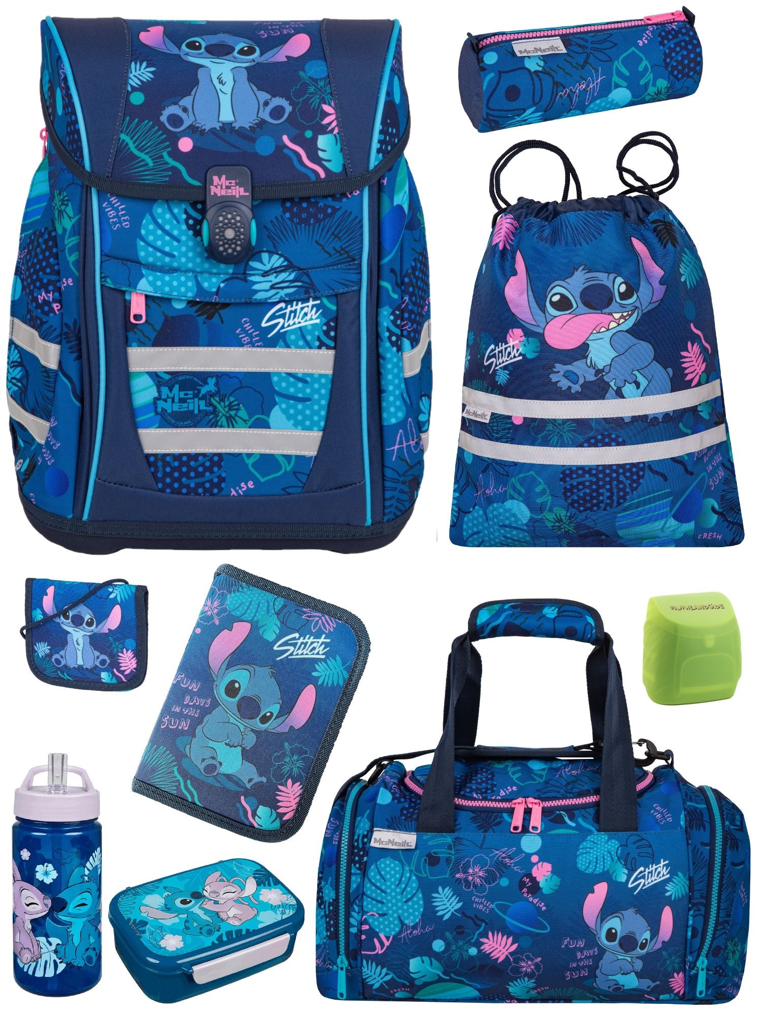 McNeill Ranzen-Set DISNEY STITCH Schulranzen Set für Mädchen ab der 1. Klasse