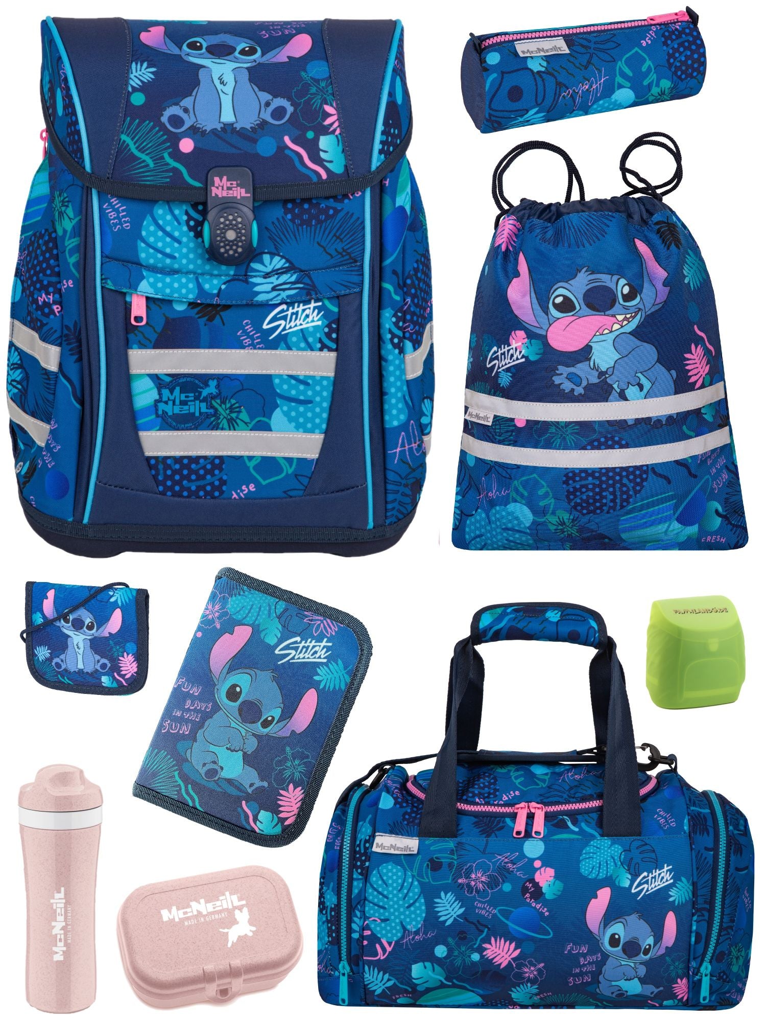 McNeill Ranzen-Set DISNEY STITCH Schulranzen Set für Mädchen ab der 1. Klasse