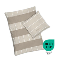 MEXX Bettwäsche unisex gestreift 135x200 80x80 cm aus 100% Baumwolle in Linon Qualität mit Reißverschluss Ganzjahresbettwäsche (braun / beige)