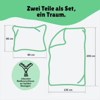 Minecraft Bettwäsche Set "Slurp" 2-teilig 135x200 80x80 cm - Renforcé Bettwäsche aus 100% Baumwolle mit Reißverschluss - maschinenwaschbar, Öko-Tex