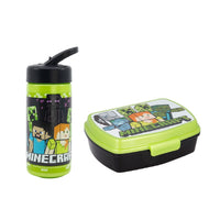 Dose und Flasche mit Minecraft Design in grün schwarz