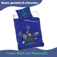 Vorderseite der Minecraft Bettwäsche vor weißem Grund