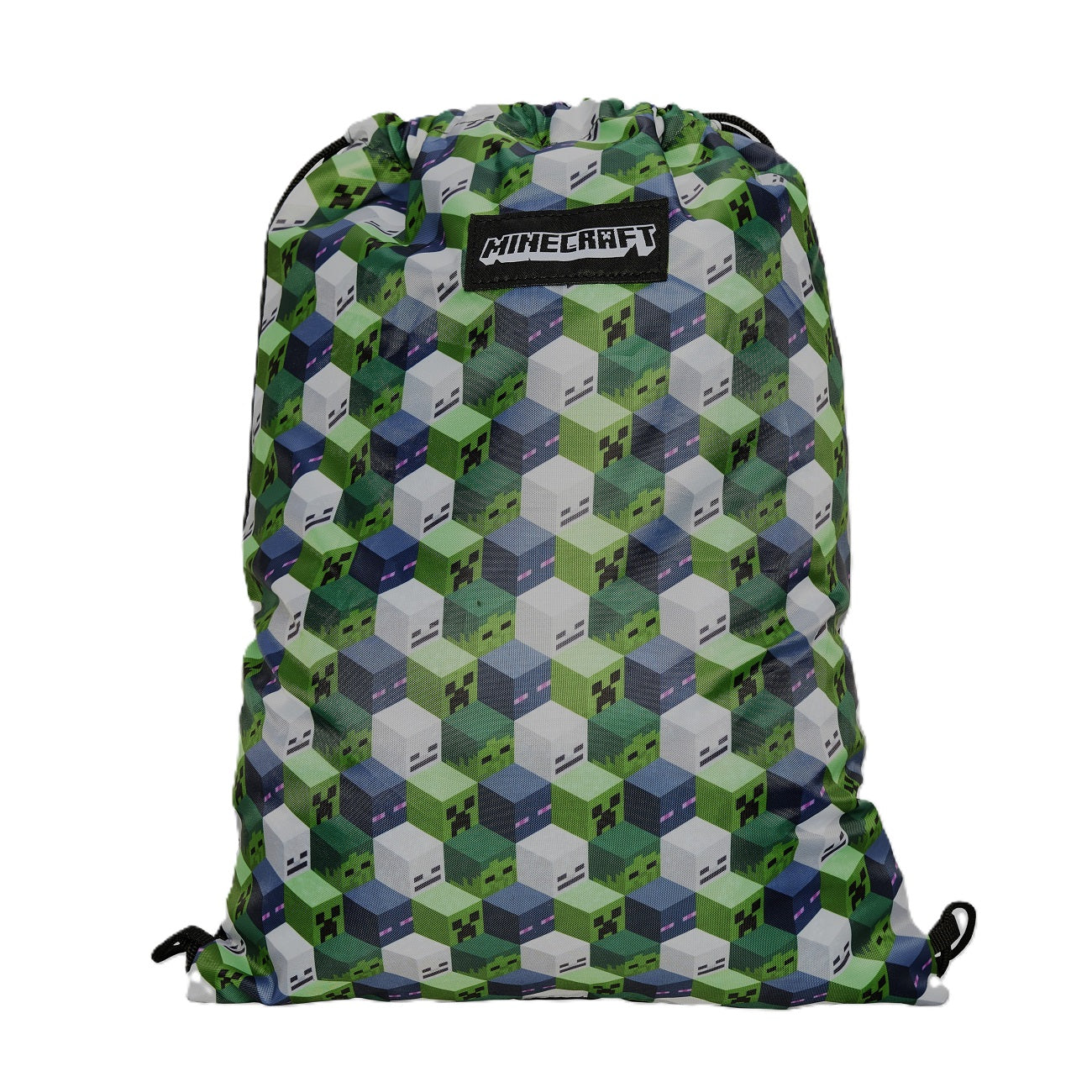 Minecraft Turnbeutel gemustert mit Schritzug und Kordeln