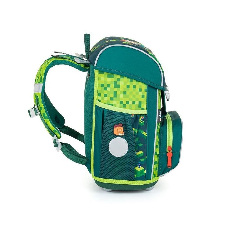 Minecraft Schultasche mit Reißverschluss Seitentasche