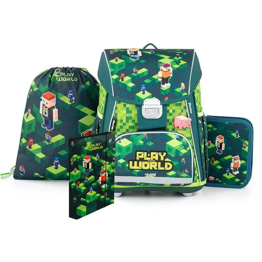 Minecraft Schulranzen Set mit Federmappe für Jungen und Mädchen ab der 1. Klasse