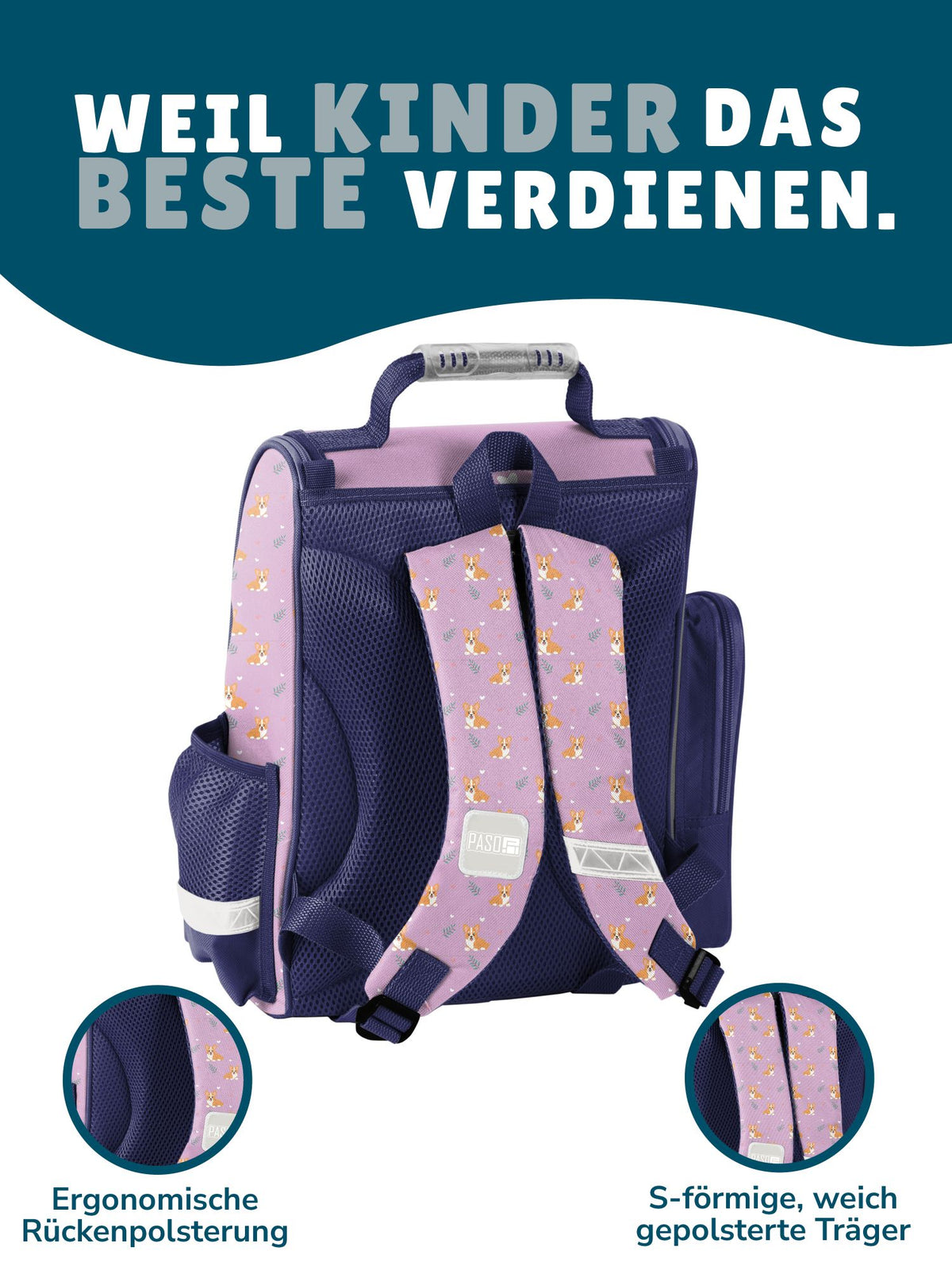 Tornister mit ergonomischen Rückenpolster