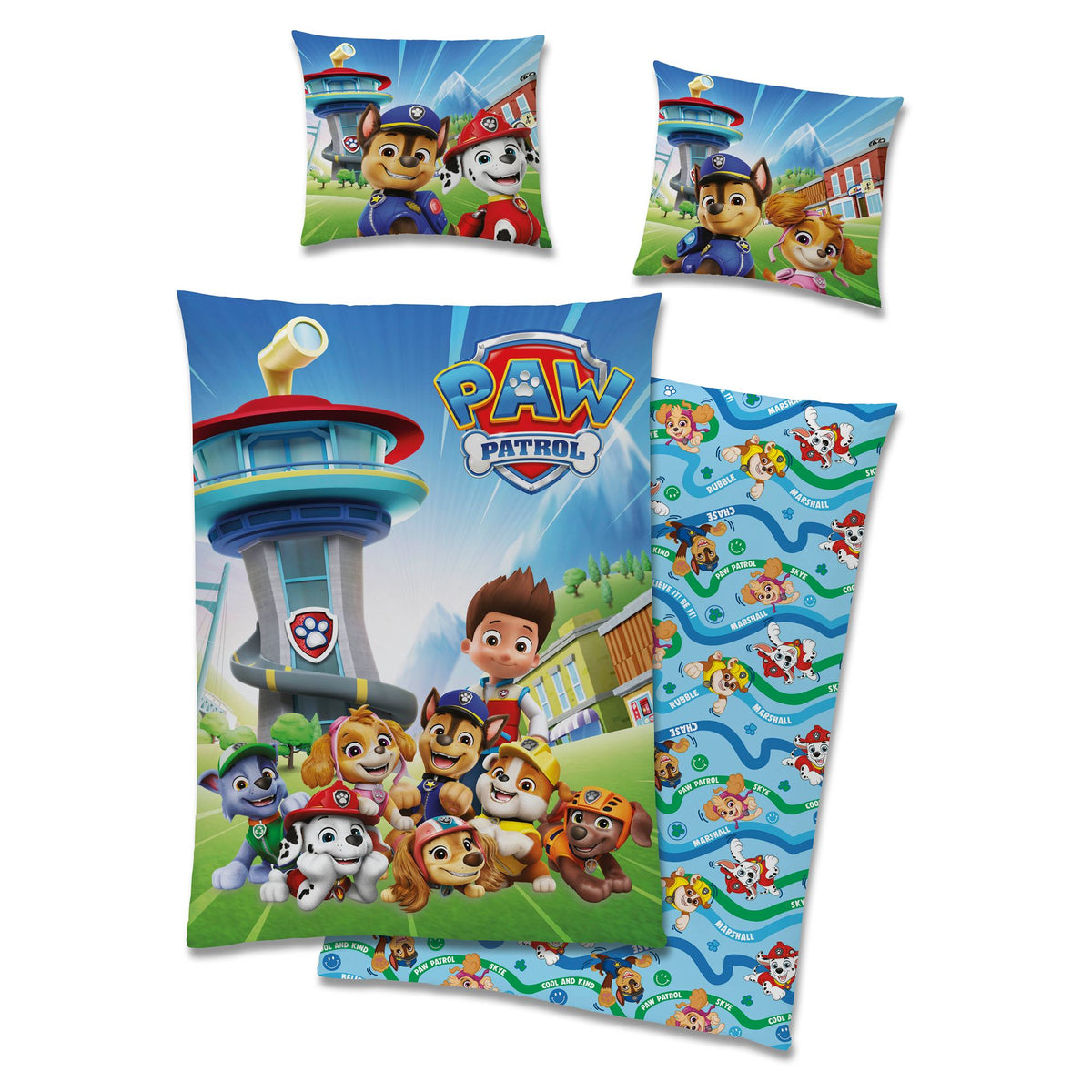 Paw Patrol Bettwäsche 135x200 + 80x80cm kuschelig warme Winterbettwäsche 2-tlg.