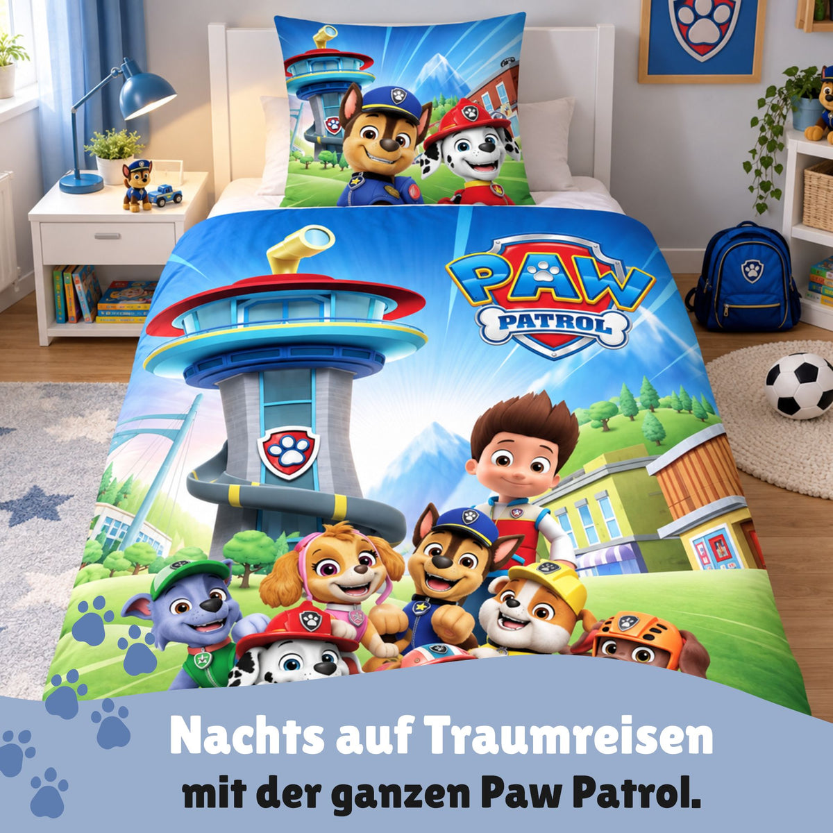 Paw Patrol Flanell Bettwäsche für Jungen und Mädchen mit allen Charakteren 135x200 cm