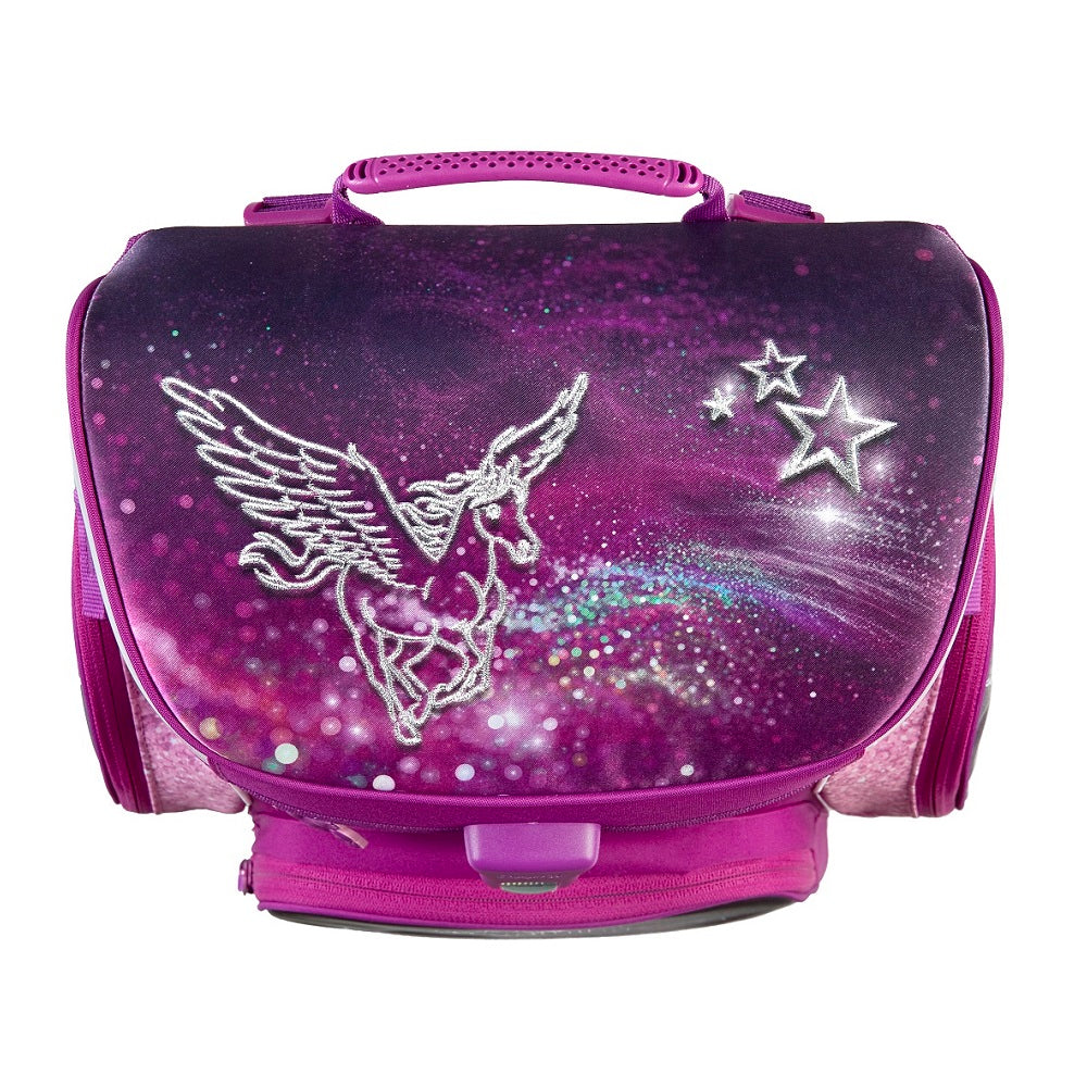 Scooli Schulranzen für Mädchen Deckel mit Pegasus Motiv