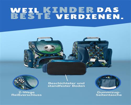 Jungen Schultasche Seintenansicht Gummizug-Tasche