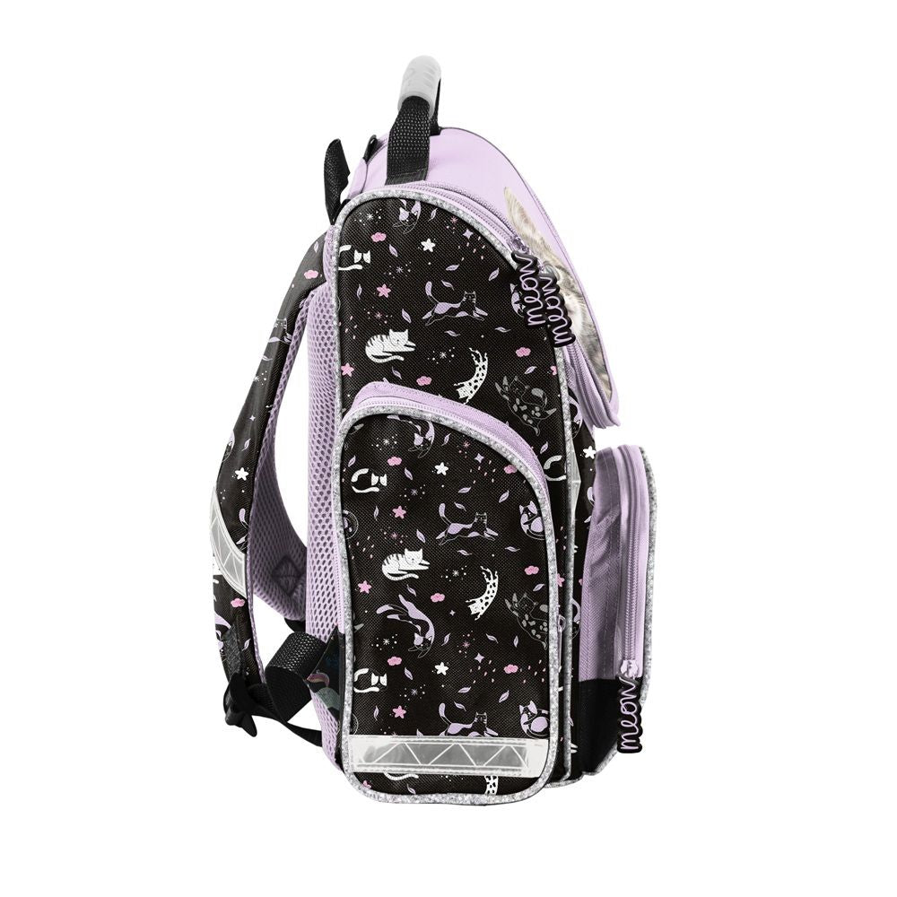 Katze Schultasche Seintenansicht Reißverschluss-Tasche