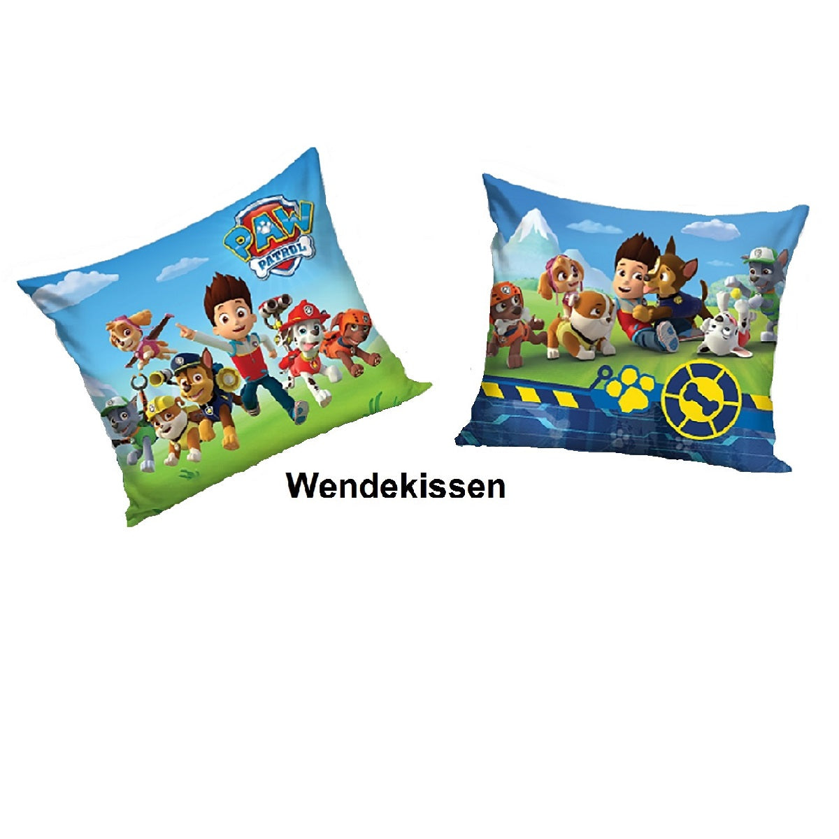 Kopfkissen mit Wendemotiv der Paw Patrol Biber Bettwäsche für Jungen und Mädchen mit allen Charakteren 135x200 cm