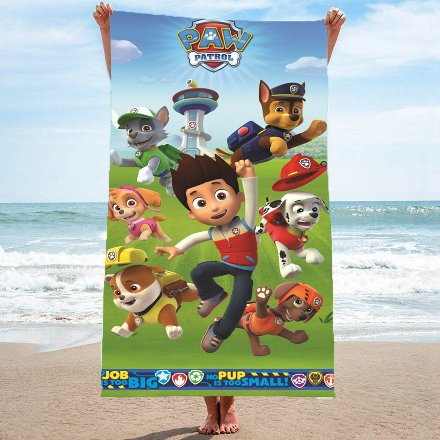 Paw Patrol Strandtuch für Kinder 75x150 cm mit Ryder Marshall Syke Chase Rubble Rocky und Zuma