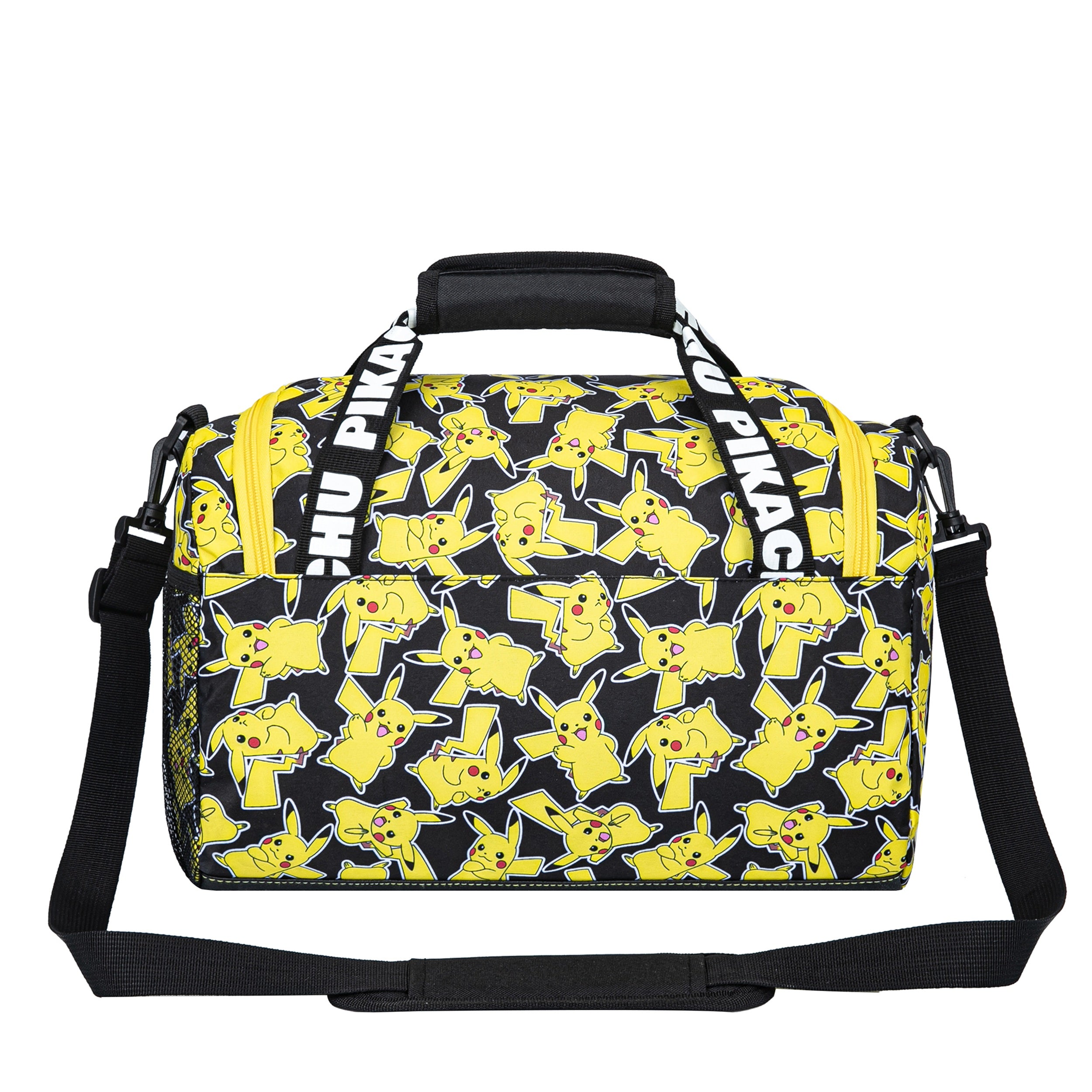Rückseite der Sporttasche mit gelbem Muster aus Pikachus